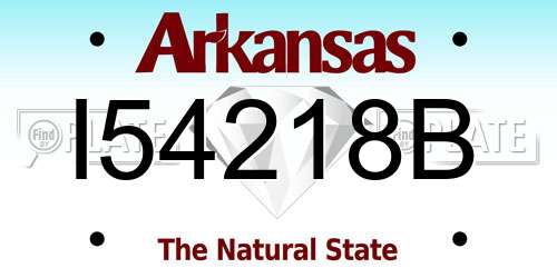 I54218B Arkansas License Plate