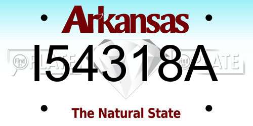 I54318A Arkansas License Plate