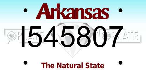 I545807 Arkansas License Plate