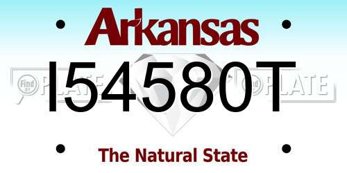 I54580T Arkansas License Plate