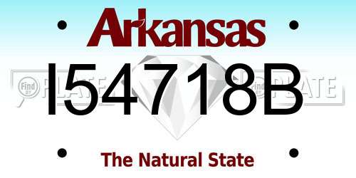 I54718B Arkansas License Plate