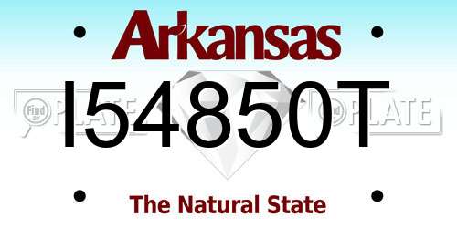 I54850T Arkansas License Plate