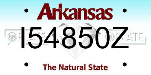 I54850Z Arkansas License Plate