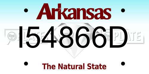 I54866D Arkansas License Plate