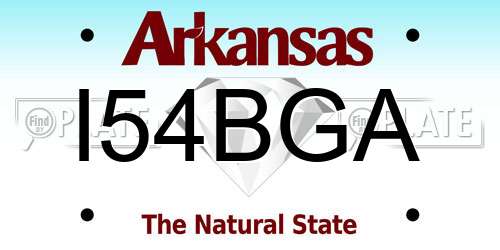 I54BGA Arkansas License Plate