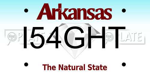 I54GHT Arkansas License Plate