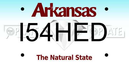 I54HED Arkansas License Plate
