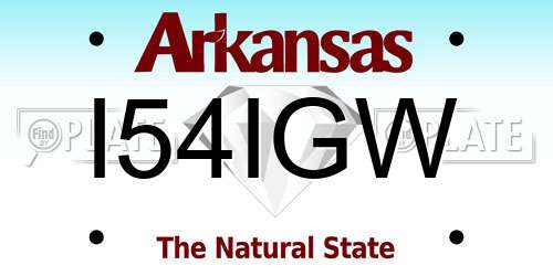 I54IGW Arkansas License Plate