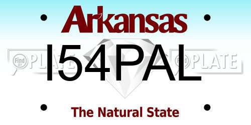I54PAL Arkansas License Plate