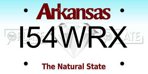 I54WRX Arkansas License Plate