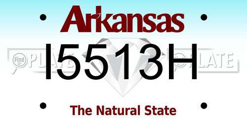 I5513H Arkansas License Plate