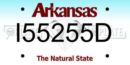 I55255D Arkansas License Plate