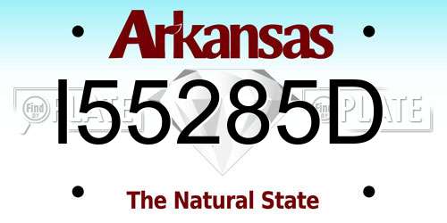 I55285D Arkansas License Plate