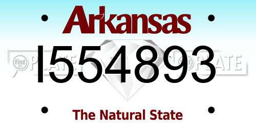 I554893 Arkansas License Plate