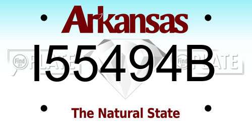 I55494B Arkansas License Plate