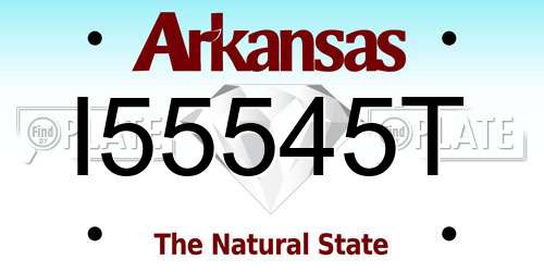 I55545T Arkansas License Plate