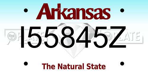 I55845Z Arkansas License Plate