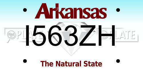 I563ZH Arkansas License Plate