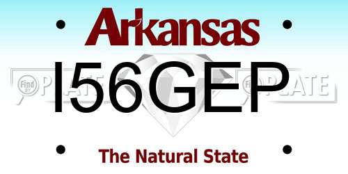 I56GEP Arkansas License Plate