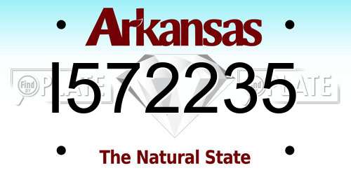 I572235 Arkansas License Plate