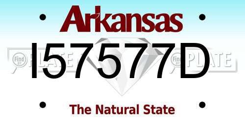 I57577D Arkansas License Plate