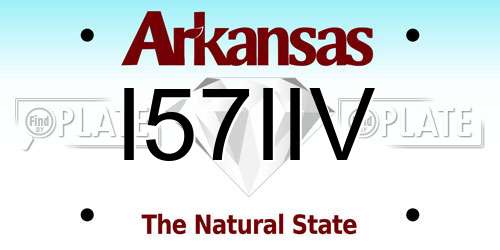 I57IIV Arkansas License Plate
