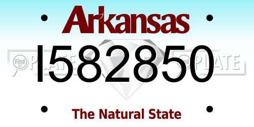 I582850 Arkansas License Plate