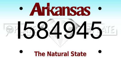 I584945 Arkansas License Plate