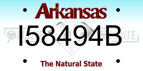 I58494B Arkansas License Plate