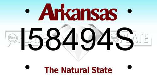 I58494S Arkansas License Plate