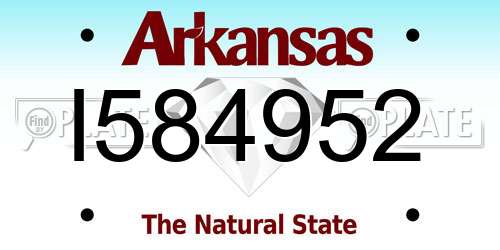 I584952 Arkansas License Plate
