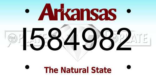 I584982 Arkansas License Plate