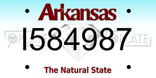I584987 Arkansas License Plate
