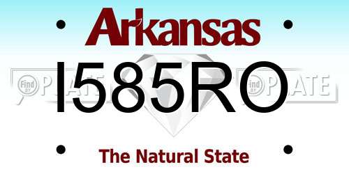 I585RO Arkansas License Plate