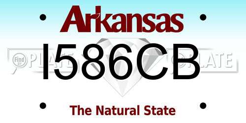 I586CB Arkansas License Plate