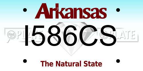 I586CS Arkansas License Plate
