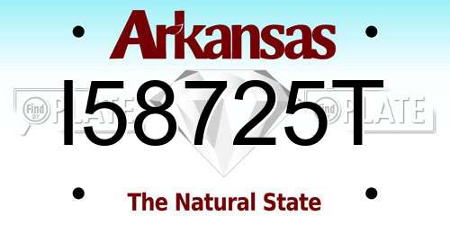 I58725T Arkansas License Plate