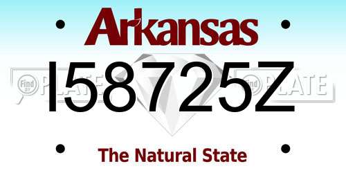 I58725Z Arkansas License Plate
