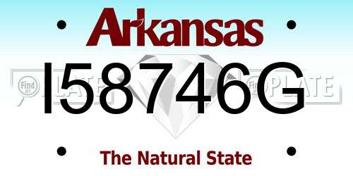 I58746G Arkansas License Plate