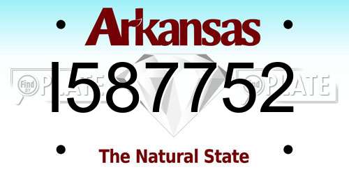I587752 Arkansas License Plate