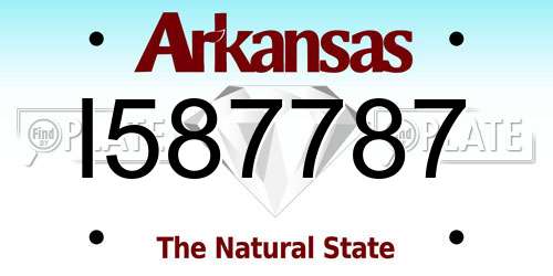 I587787 Arkansas License Plate