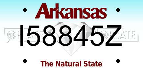 I58845Z Arkansas License Plate