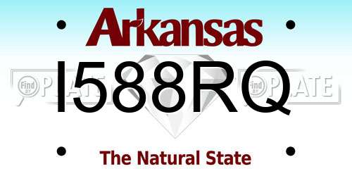 I588RQ Arkansas License Plate