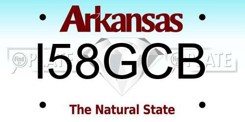 I58GCB Arkansas License Plate