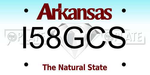 I58GCS Arkansas License Plate