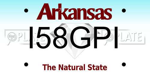 I58GPI Arkansas License Plate