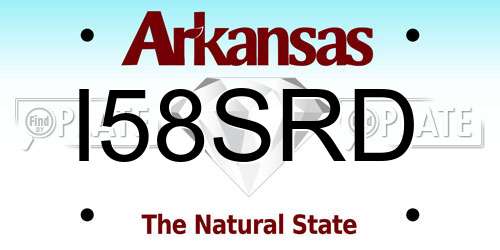 I58SRD Arkansas License Plate