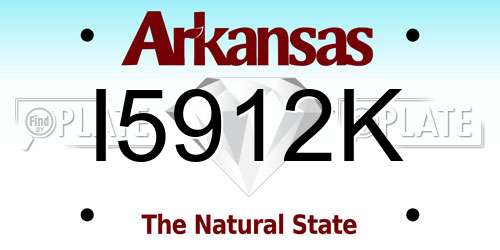 I5912K Arkansas License Plate