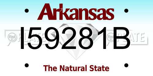 I59281B Arkansas License Plate