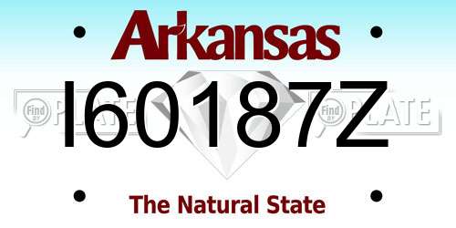 I60187Z Arkansas License Plate
